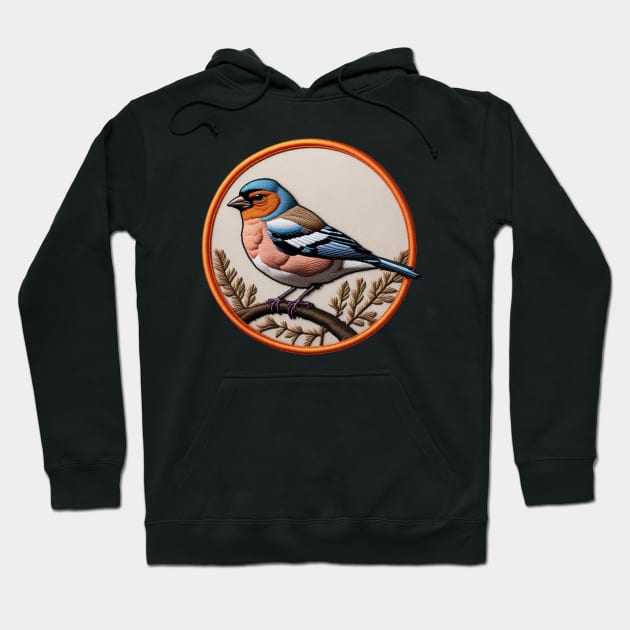 Chaffinch Embroidered Patch Hoodie by Xie